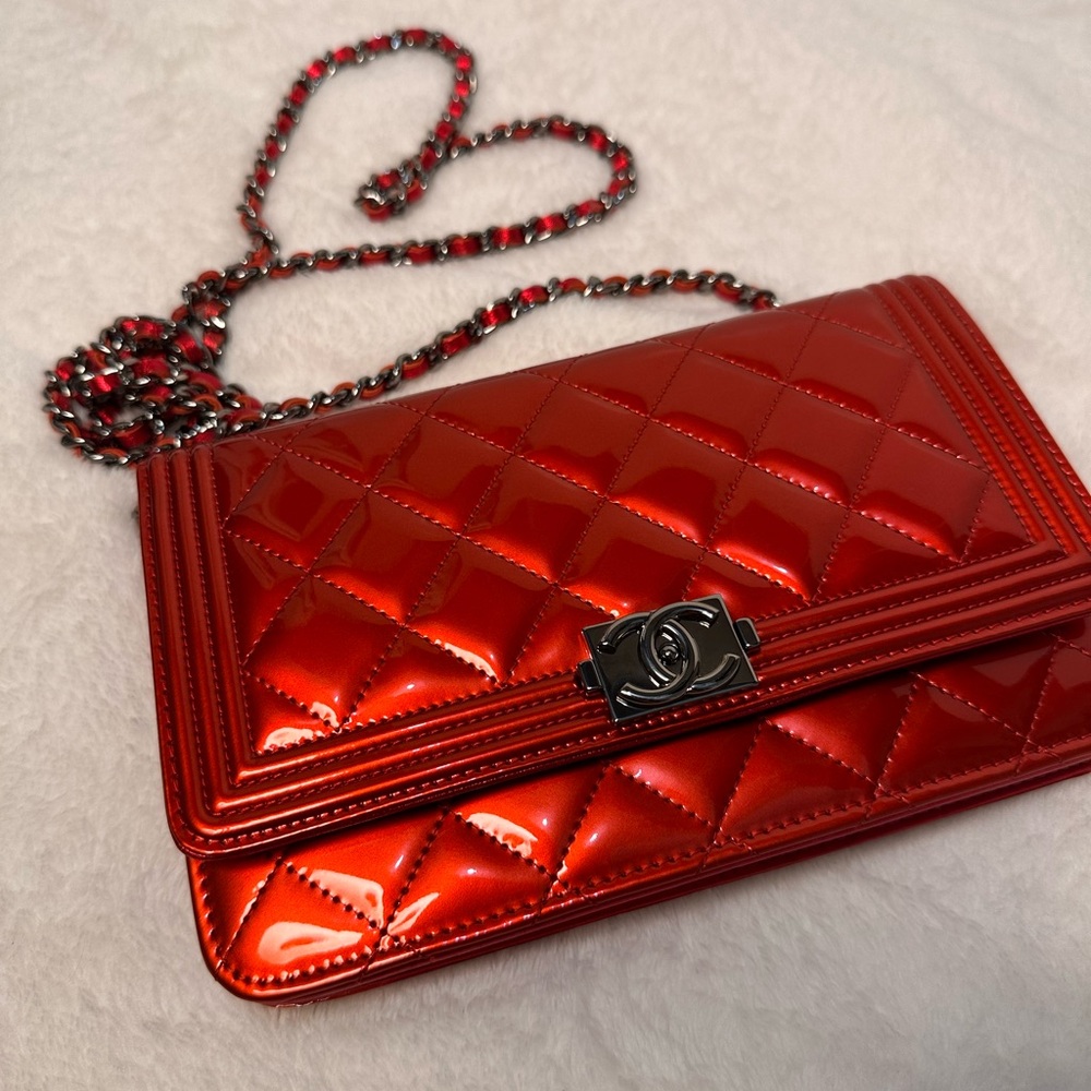 CHANEL Boy Patent Leather WOC